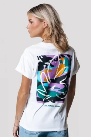 T-shirts<Colourful Rebel Abstract Flower T-shirt | Standard white Standardwhite