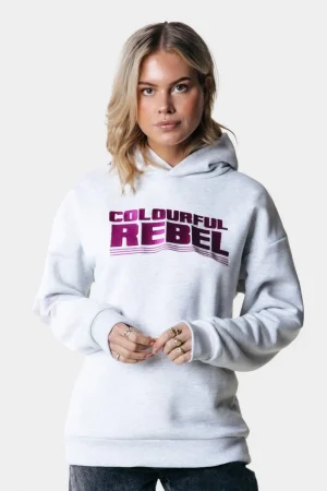 Hoodies<Colourful Rebel Bold Embro Logo Hoodie | Light grey melange Lightgreymelange