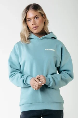 Hoodies<Colourful Rebel Box Logo Hoodie | Mineral blue Mineralblue