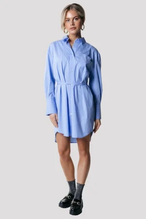 Jurken<Colourful Rebel Brienna Striped Blouse Dress | Blue