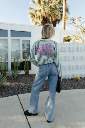 T-shirts<Colourful Rebel Logo Stripe Longsleeve | Off white Offwhite