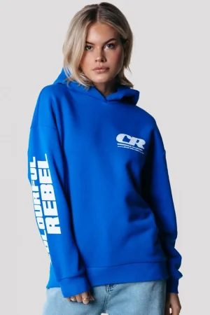 Hoodies<Colourful Rebel Sleeve Logo Hoodie | Deep blue Deepblue