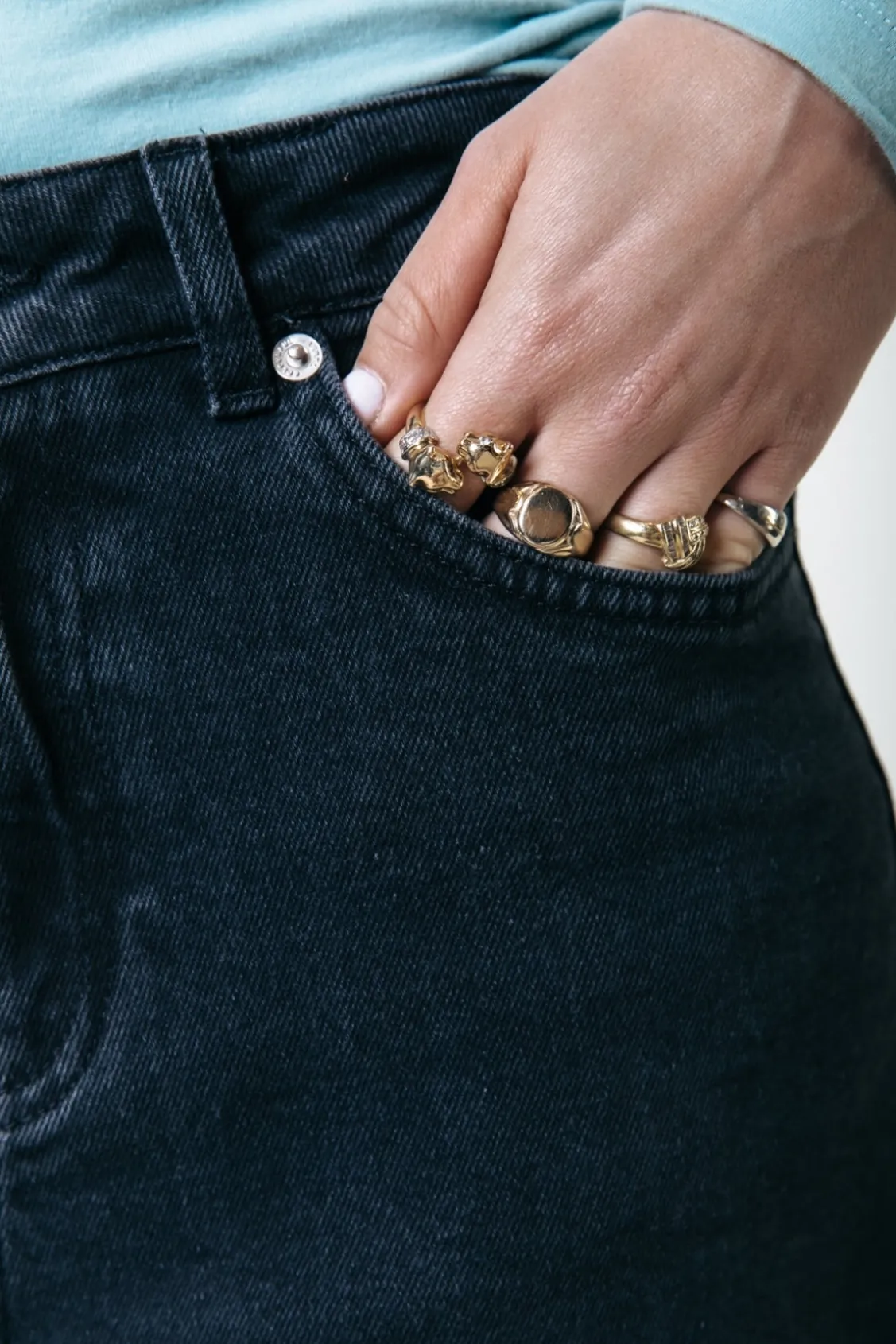 Broeken<Colourful Rebel Gaias High Rise Denim | Dark grey denim Darkgreydenim