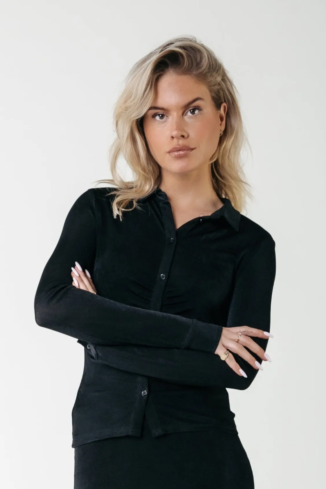 Tops<Colourful Rebel Ismaya Button Down Top | Black