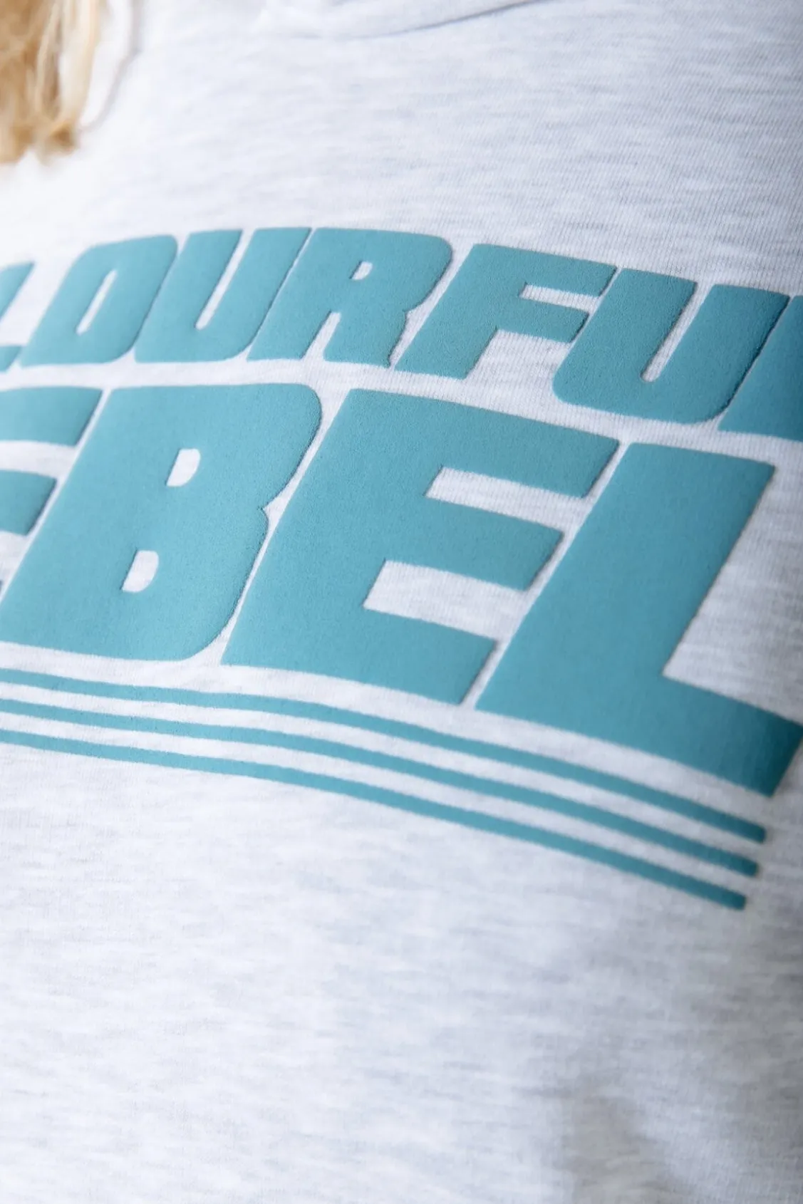 Hoodies<Colourful Rebel Puff Logo Hoodie | Light grey melange Lightgreymelange