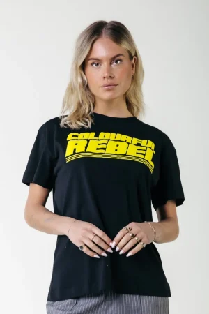 T-shirts<Colourful Rebel Puff Logo T-shirt | Black