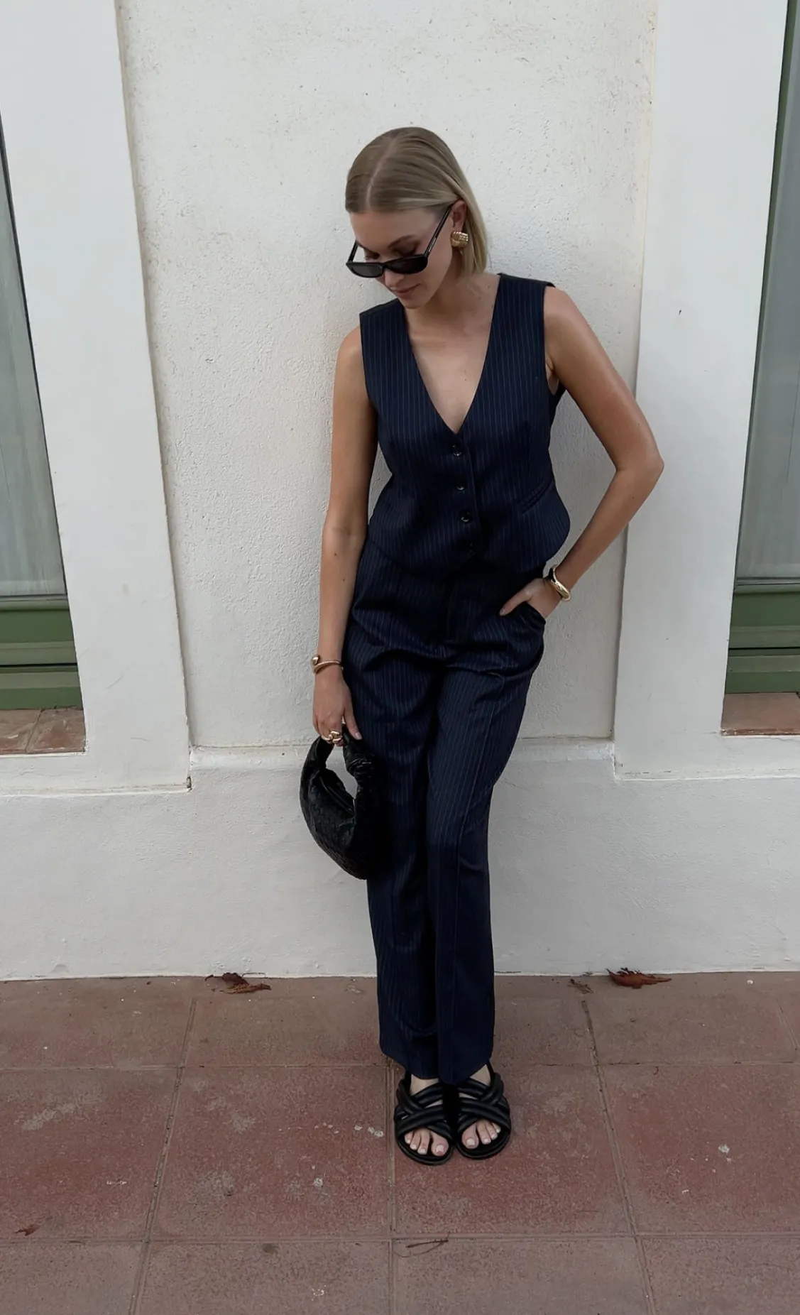 Pakken<Colourful Rebel Rus Pinstripe Straight Pants | Dark blue Darkblue