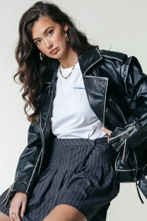 Jassen | Blazers<Colourful Rebel Saige Leather Biker Jacket | Black