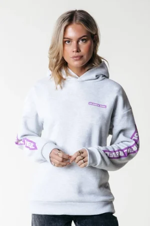Hoodies<Colourful Rebel Sleeve Logo Hoodie | Light grey melange Lightgreymelange