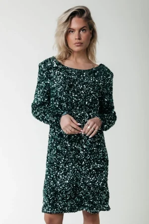 Jurken<Colourful Rebel Tina Sequins Dress | Scarab green Scarabgreen