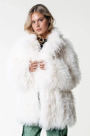 Jassen | Blazers<Colourful Rebel Ulla Faux Fur Coat | Off white Offwhite