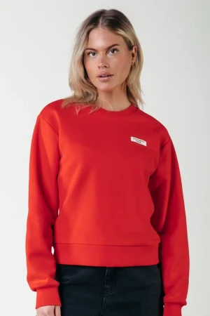 Truien<Colourful Rebel Uni Label Sweat | Scarlet Red Scarletred