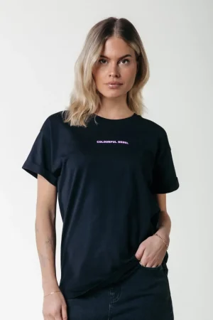 T-shirts<Colourful Rebel Uni Logo T-shirt | Black