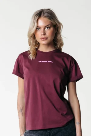 T-shirts<Colourful Rebel Uni Logo T-shirt | Port Red Portred